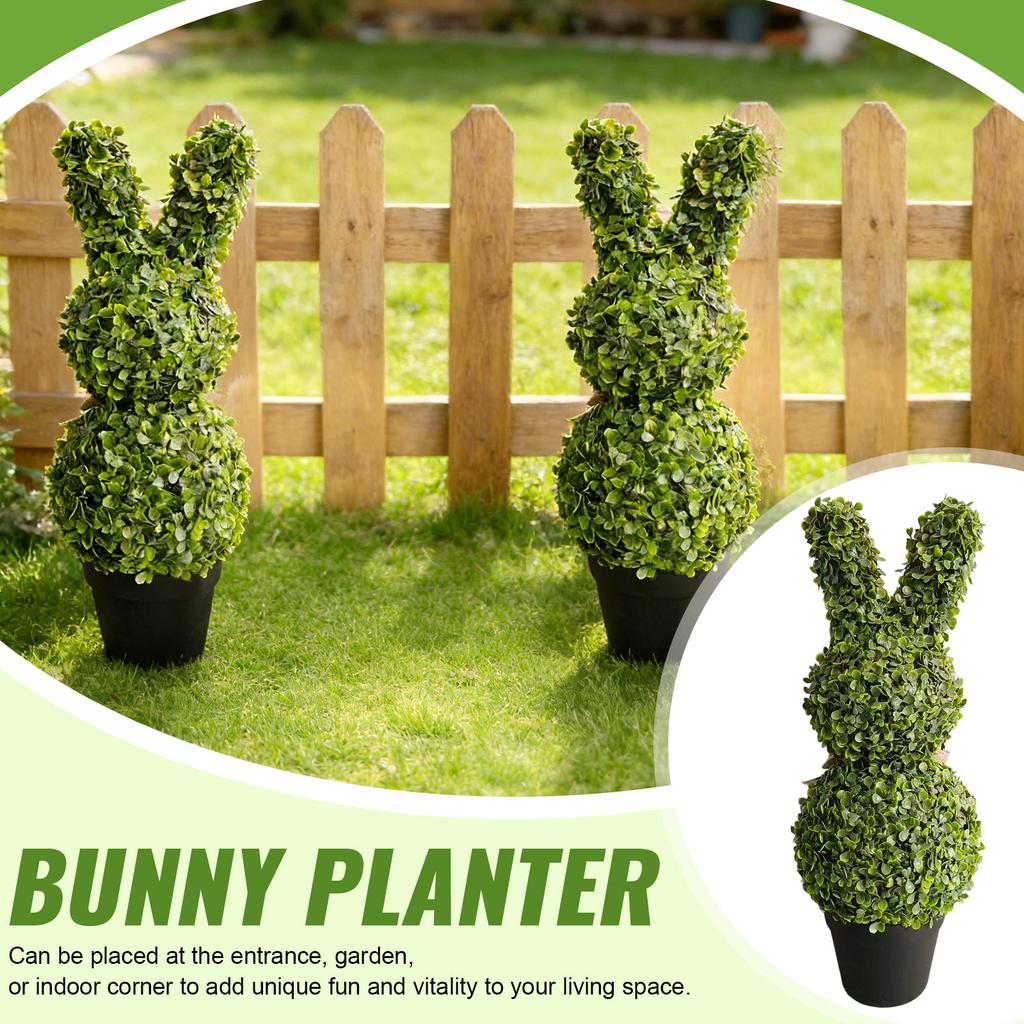 Pflanzen in Hasenform, künstlich, geeignet als Osterdekoration für die Veranda im Innen- und Außenbereich.