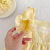 Sommer kariertes Prinzessinnenkleid & Baby Strampler Geschwister Outfits