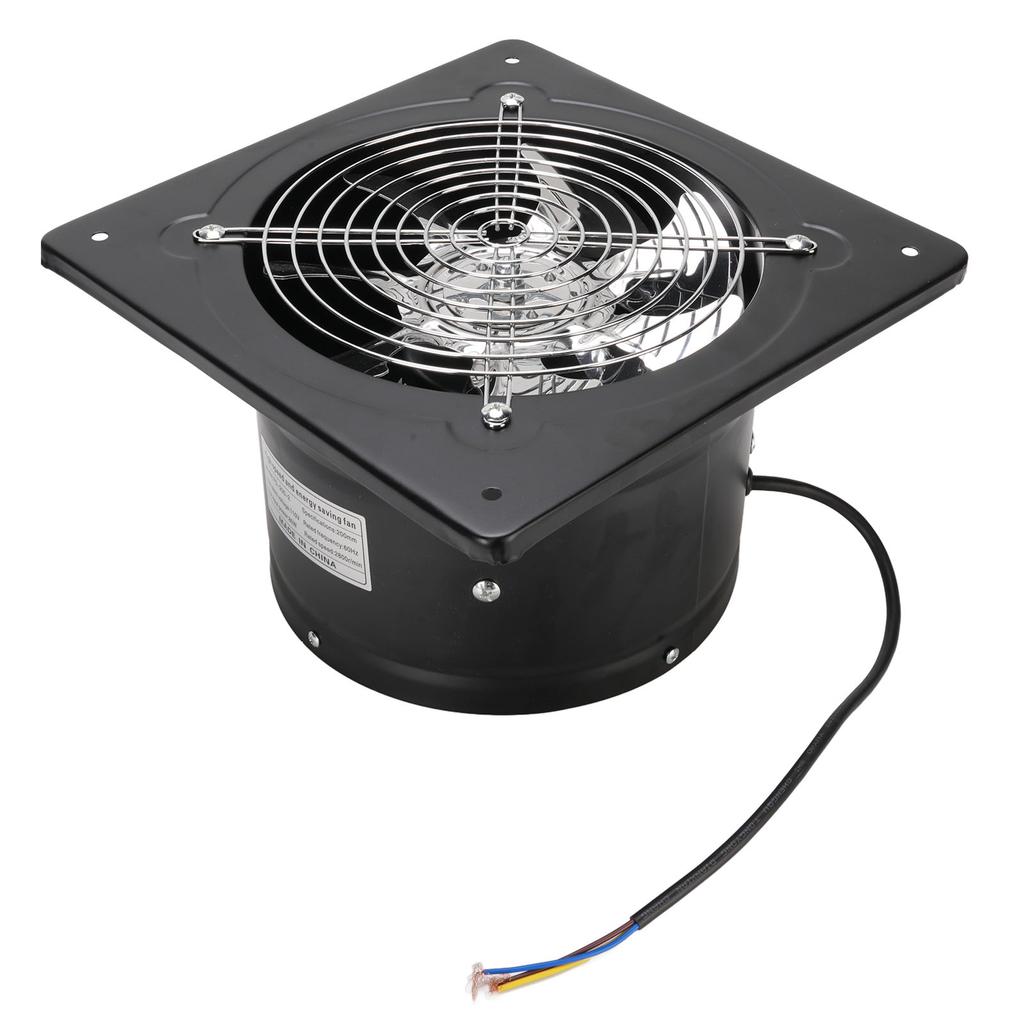 Kitchen Exhaust Fan 9.8 Inch Carbon Steel 2800RPM 80W 7 Blades Quiet Wall Mount Fume Extractor