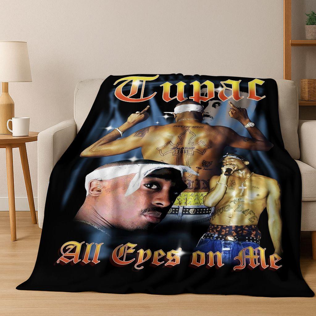 Tupac 2pac Rapper Eminem Hip Hop Rap God Art Flannel Blanket,Cozy Soft Throw Blanket for Home Bedroom Bed Sofa Cover Kids Gift