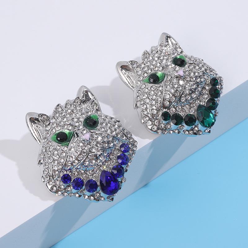 Fashion Personalized Rhinestone Leopard Head Brooch, Simple Temperament Clothing With Jewelry Pendant Pin