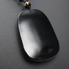 Lucky Women Carved Natural Necklace Black Obsidian Pendant