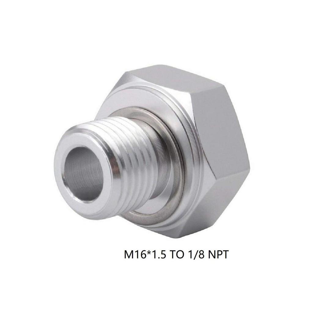 Hydraulic Pressure Sensor Adapter: M16x1.5/M12x1.5 To 1/8" NPT