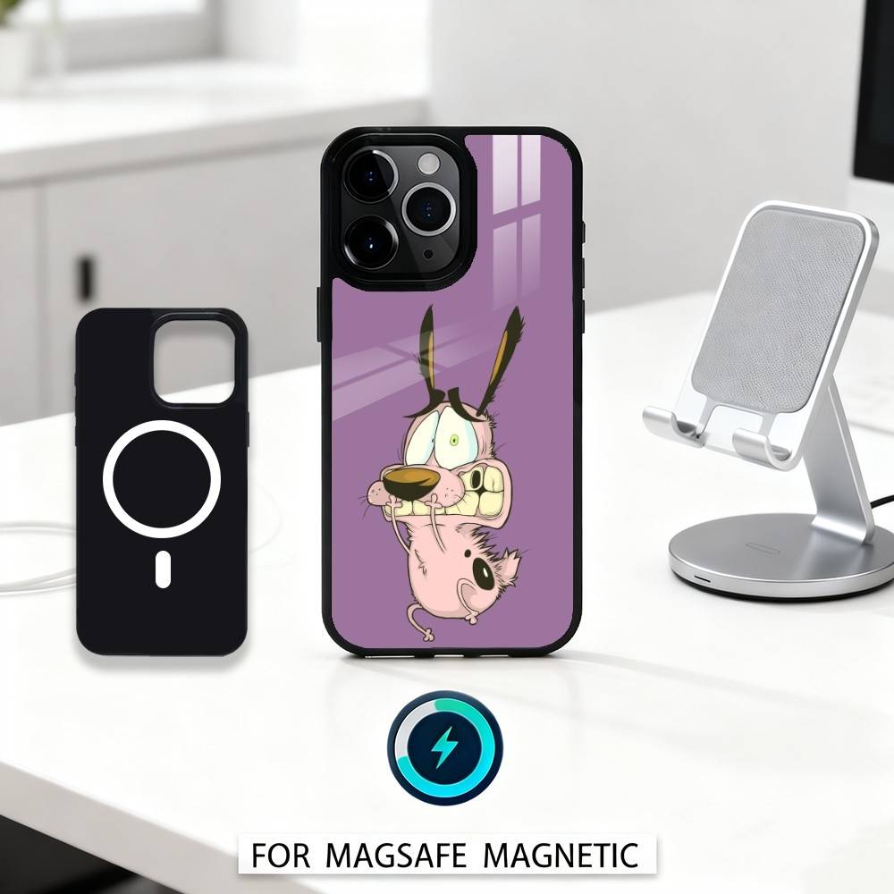 Courage The C-CowardlyS Dog Phone Case For iPhone 17,16,15,14,13,12,Pro,Max For Magsafe Magnetic Wireless Charging