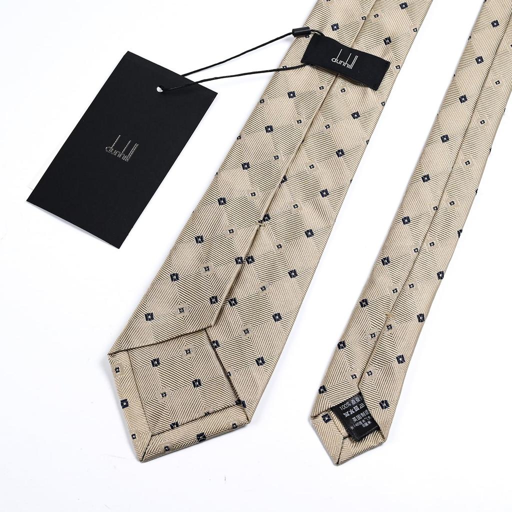 Dunhill 8cm Neats 24RPTW1GE284 Herre Slips, Bredt, 100% Silke, Arkiv, Vevd, Fawn, [Brukt]