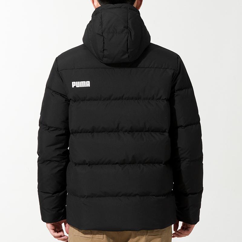 Puma Basic Down Jacket With Logo And Hood Men Outerwear Black 534936-01
