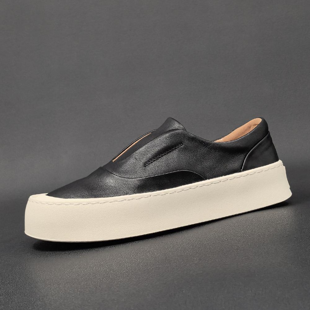 Leather board shoes men's versatile high-end men's shoes men's casual shoes light luxury lazy shoes
