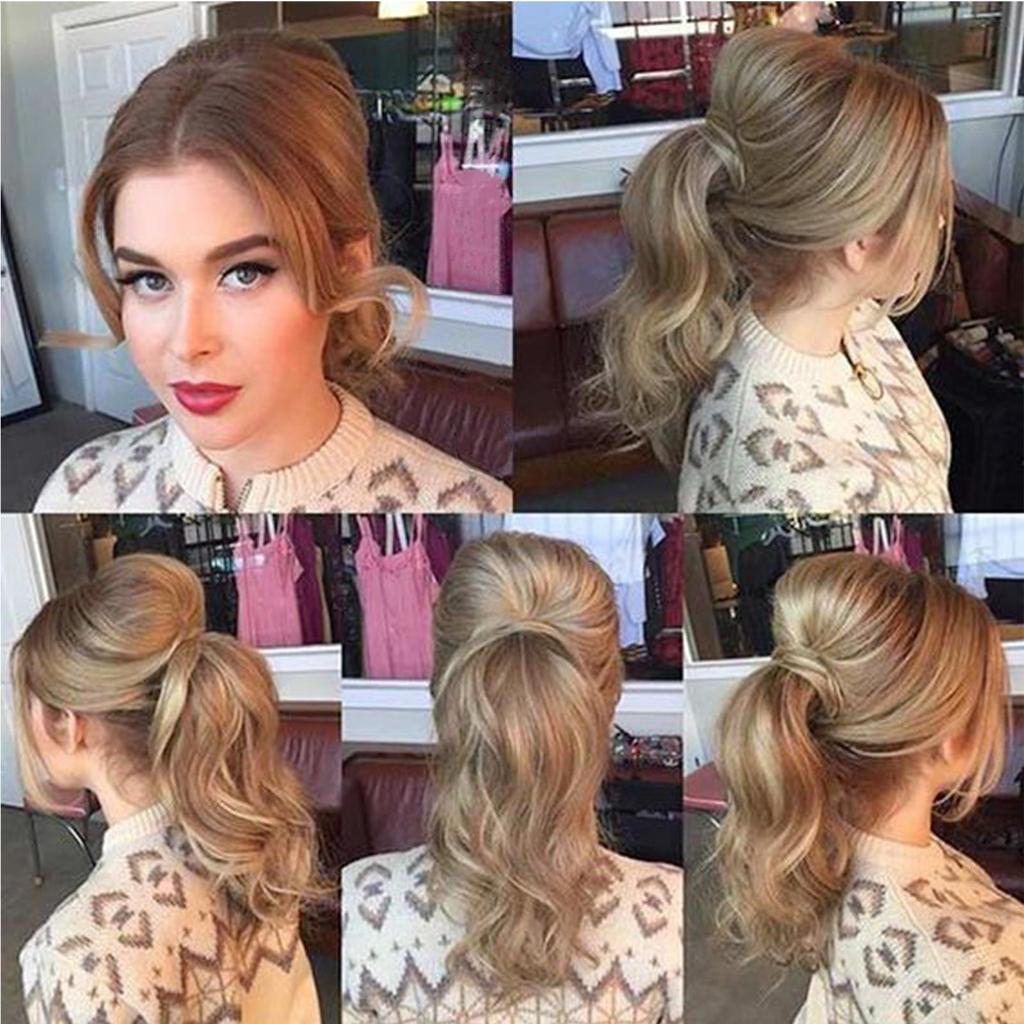 Bybrana Beauty Long Hair Bun Wig PonyTail Matte High Temperature Silk Fiber Claw Clip