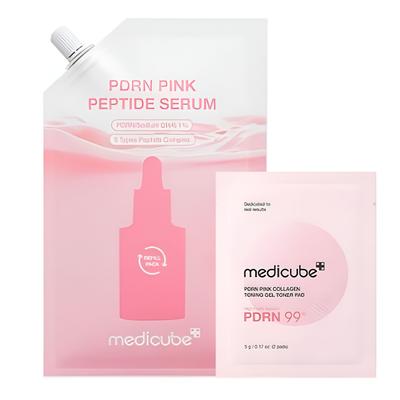 Ampułka z Peptydami Różowymi PDRN 50ml Wkład z Płatkami Żelowymi – Intensywnie Rozjaśniające Serum Dodające Blasku