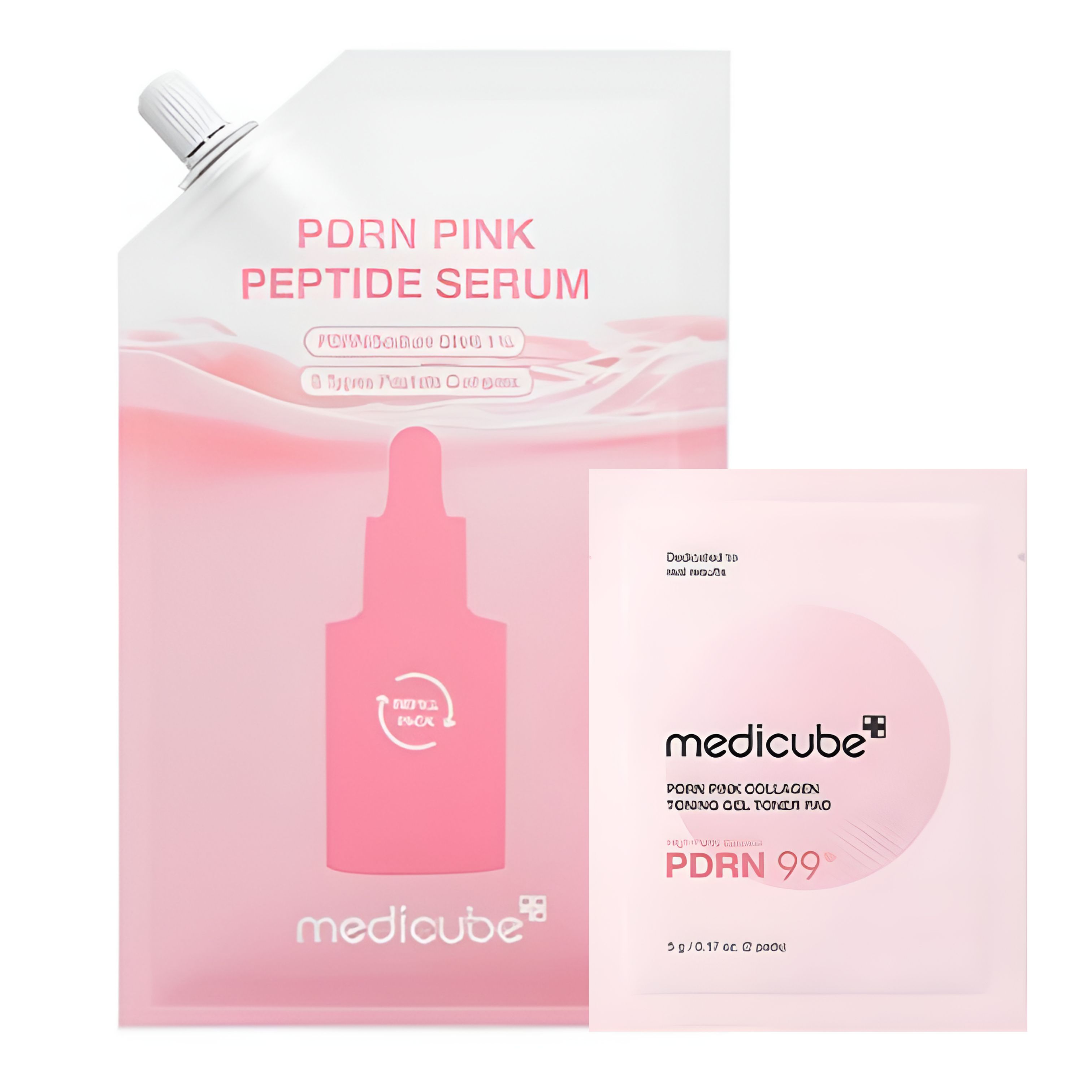 

Medicube PDRN Pink Peptide Ampoule 50ml Refill with Gel Pads – Intensive Brightening & Radiance Serum