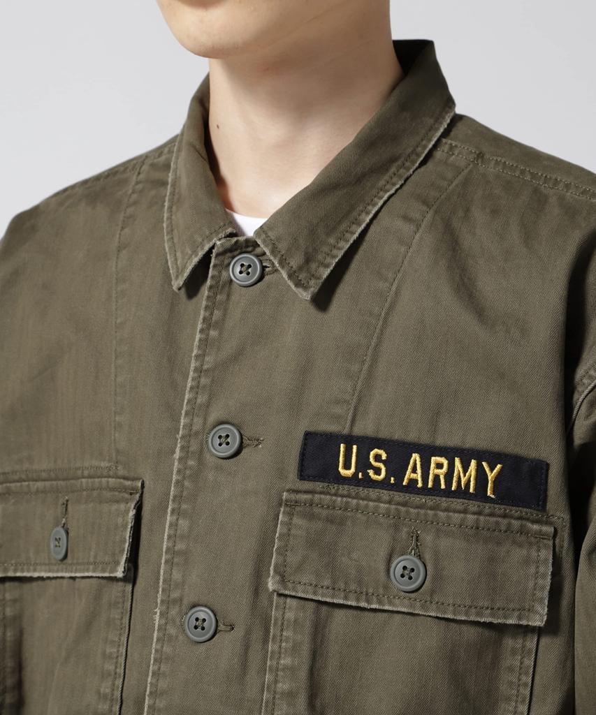 VINTAGE WASH TYPE Wash Type Khaki [AVIREX] OG-107 SHIRT/Vintage Shirt, Men's, L, 180,