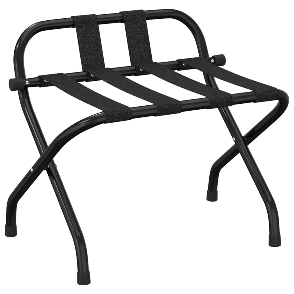 Vidaxl Gepäckständer mit Rückenlehne, Schwarz, 56x39x52 cm