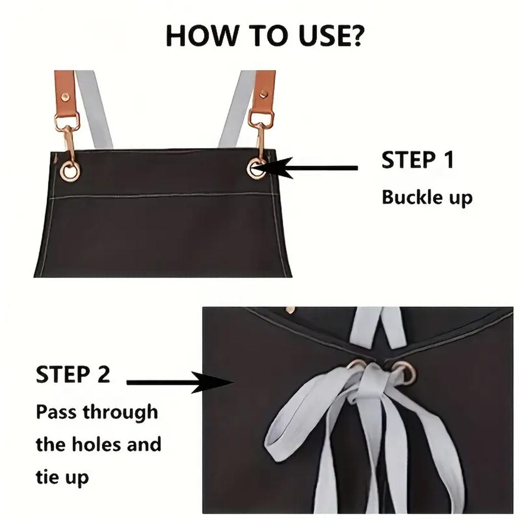 Multi-Scene Work Apron - for Chefs/Waiters/Suitable for Hotel/Restaurant/Coffee Shop/Baking/Manicure Shop Durable Work Uniform