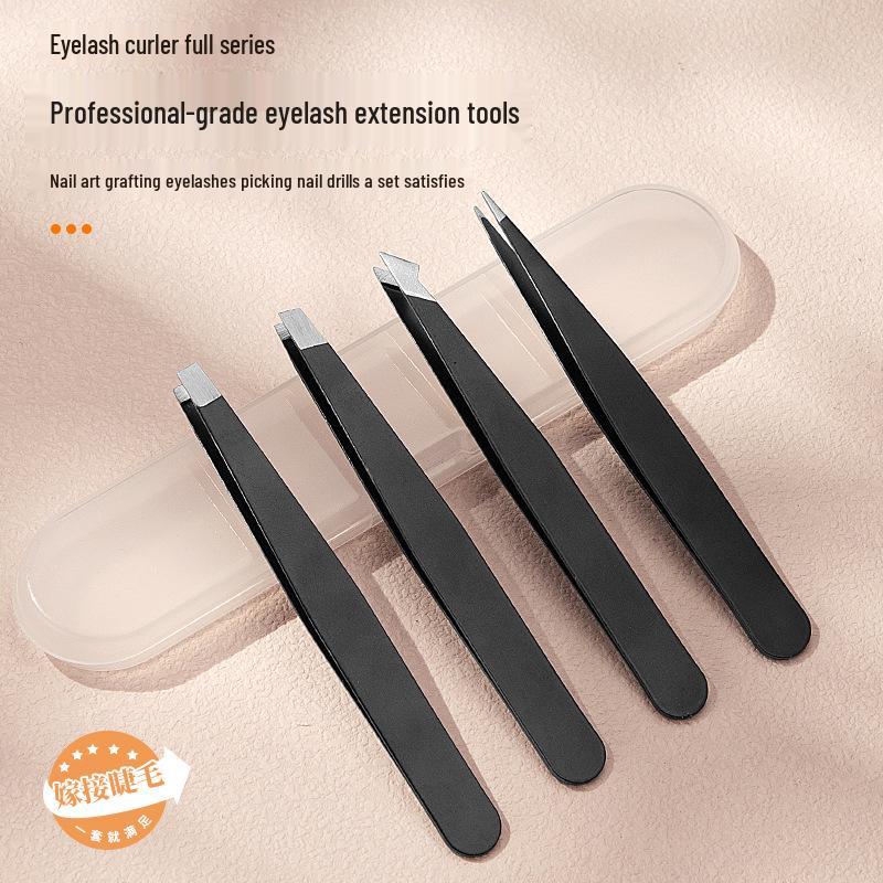 Stainless Steel 96-Piece Eyebrow & Beard Tweezers Set with Double Eyelid Stickers