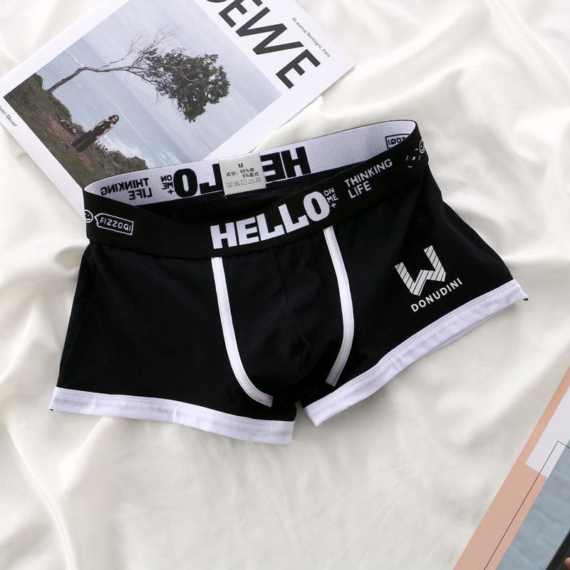 

Men s Underwear Men s Cotton Breathable Four Cornered Pants Men s Flat Cornered Pants M чорний