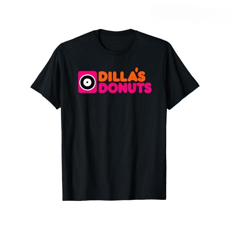 

Европейский размер J Dilla S Donuts Хип-хоп Jay Dee Футболка, Унисекс Повседневная с круглым вырезом с коротким рукавом S чёрный