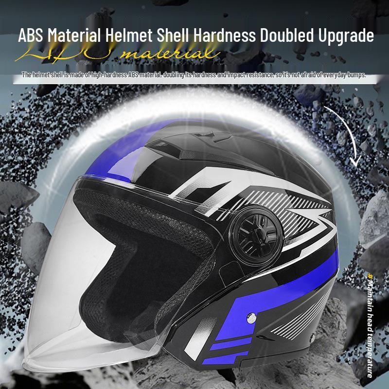 Unisex Flip-Up Motorcycle Helmet, All-Season, Personalized Half Helmet for Couples