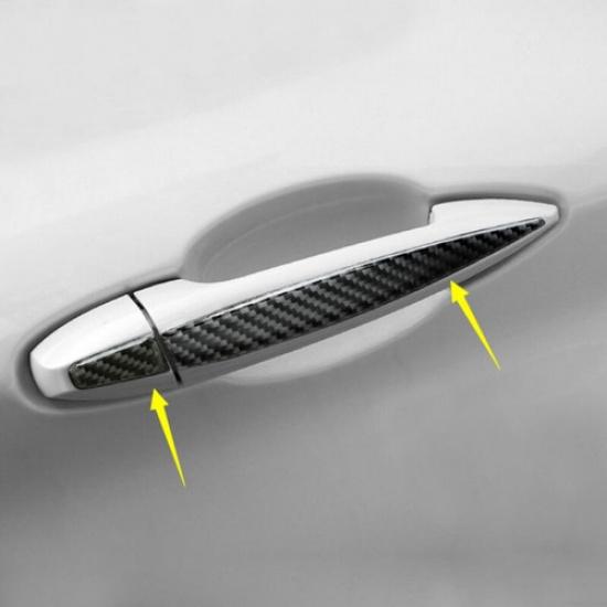 8pcs Car Door Handle Trim Cover Carbon Fiber Exterior For BMW X5 F15 2014-2018,
