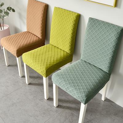 Einfarbige Rhombus-Stuhlhussen, Stretch-Esszimmer-Sitzbezug, elastische Stuhl-Schutzhülle