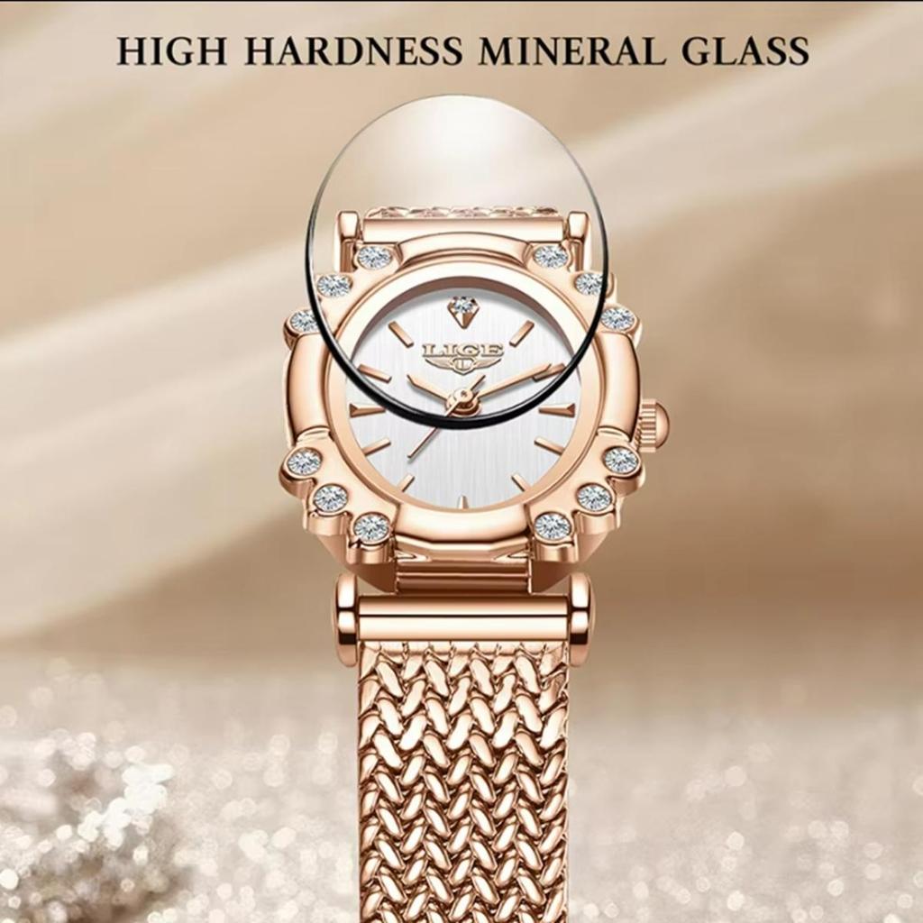 Elegant Watch Women's Shiny Rhinestone Ultra-thin Bracelet Watch Fashion Waterproof Quartz Casual Gift Watches
