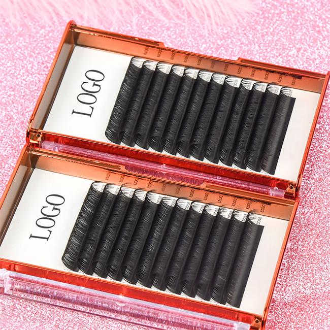 Korean PBT Custom Private Label Mink Individual Lashes Matte Black Lash Trays Volume Classic Cashmere Eyelash Extension