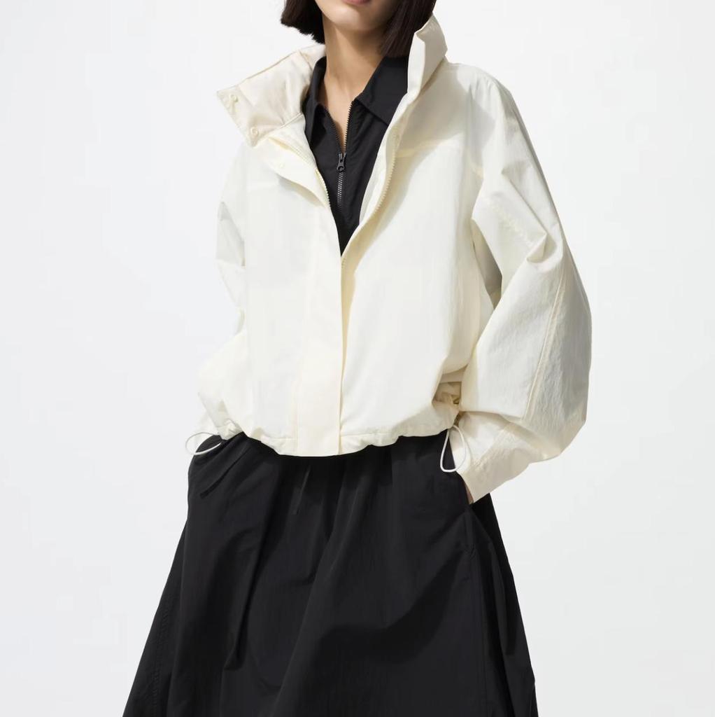 Blusão Corta-vento Feminino com Gola Alta – Jaqueta Viral Oversized Cropped (TikTok Tendências Europa)