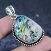 Natural Abalone Shell Gemstone 925 Sterling Silver Jewelry Pendant 1.89" B8j62