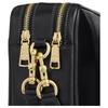Coach Shoulder Bag CAREY 22 Gold Logo Double Zipper Closure Detachable Handle Strap Built-in Buckle Pocket Cow Leather Camera Small Women's Black