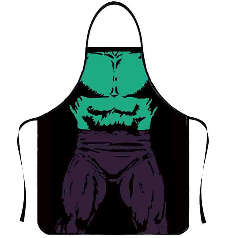 Playful Muscle Body Pattern Sleeveless Apron Washable Kitchen Apron For Barbecue Friend Gathering Party Gift