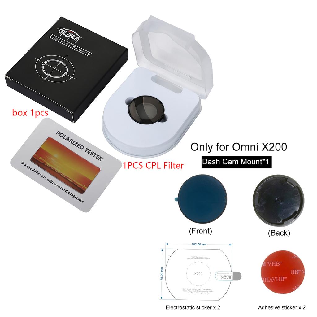For 70mai X200 Electrostatic Sticker for 70mai X200 Omni Mount  for 70mai Omni X200 CPL Filter for 70mai Tools Pack