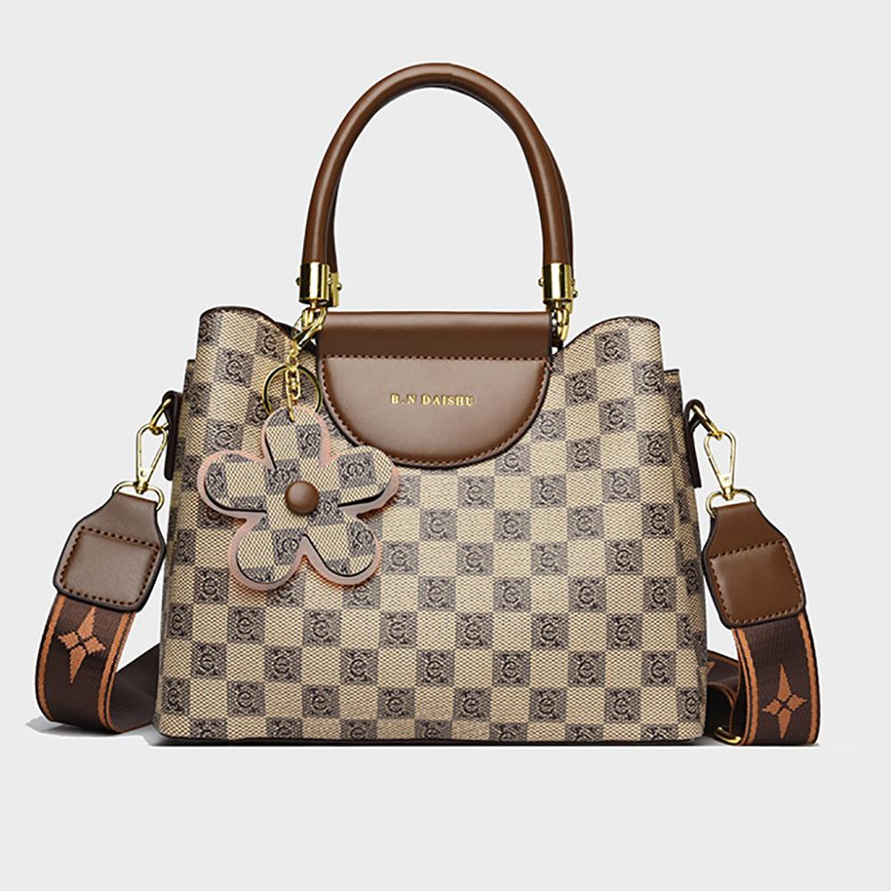 

European and American retro bags, trendy temperament, large capacity printed single shoulder handbag.zwq хакі