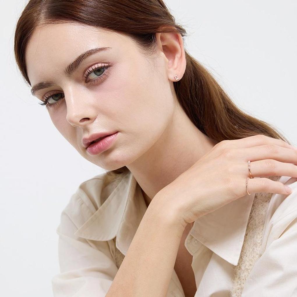 [LsSHOP] 14K Minimal Square Earrings (Gold Plated)_LJ5041BRE