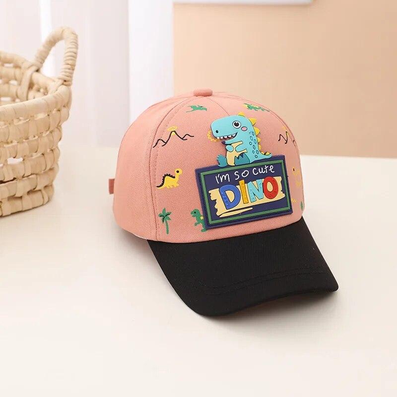 

Cute Cartoon Dinosaur Baby Hat For Boys Girls Kids Baseball Cap Adjustable Outdoor Sun Hat 52-54cm помаранчевий