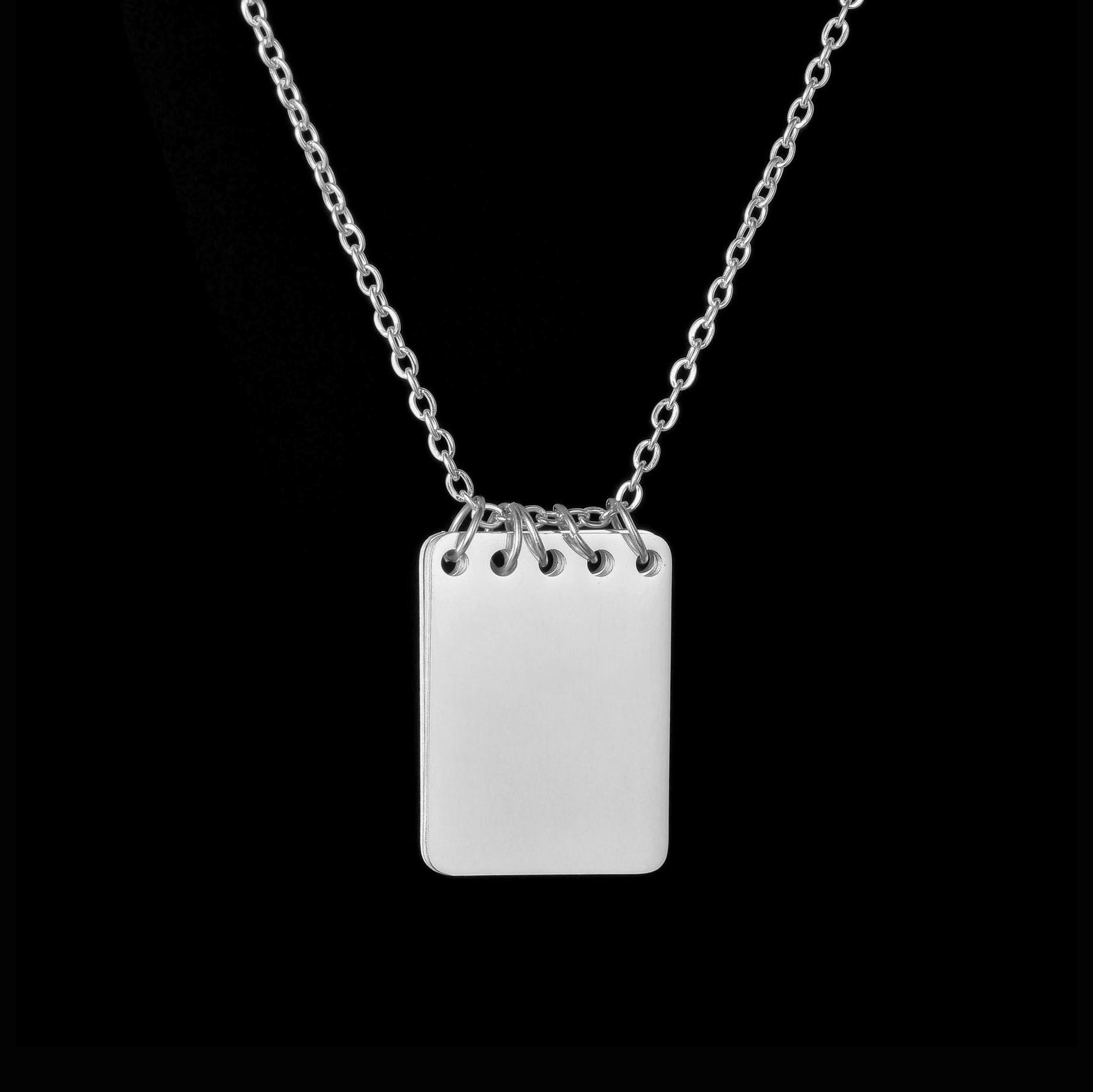 

Atoztide Personalized Engrave Name Date Necklace 2 Square Pendant Stainless Steel for Women Link Chain Birthday Jewelry Gift 45cm