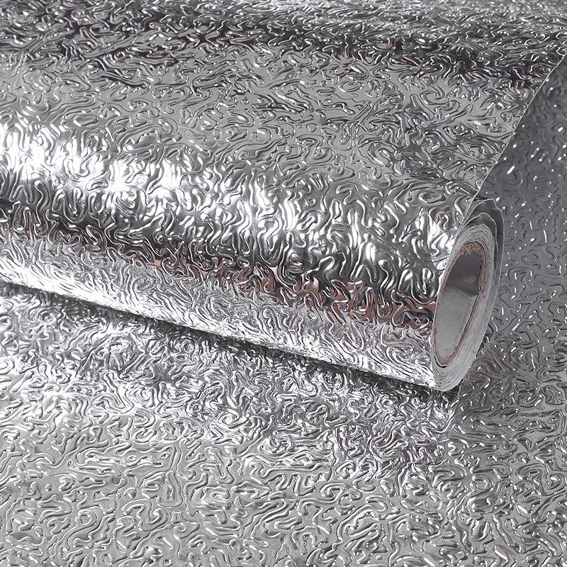 Self-Adhesive Waterproof Kitchen Foil: Moisture-Proof, Oil-Proof, Heat-Resistant, Thickened Aluminum Sticker for Cabinets and Stoves