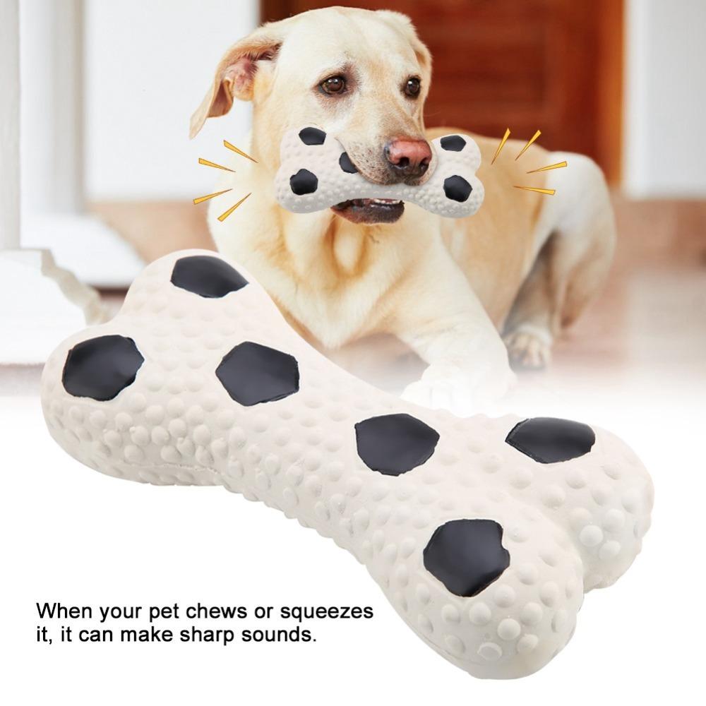 Bone & Ball Shaped Latex Squeaky Dog Bone Toy Puppy Entertainment Toy Pet Boredom Relief Soccer Bone Toy