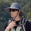 Fisherman Hat Adjustable Size Wide Brim Quick Drying Bucket Hat with Compass Design Foldable Outdoor Sun Protection Hat