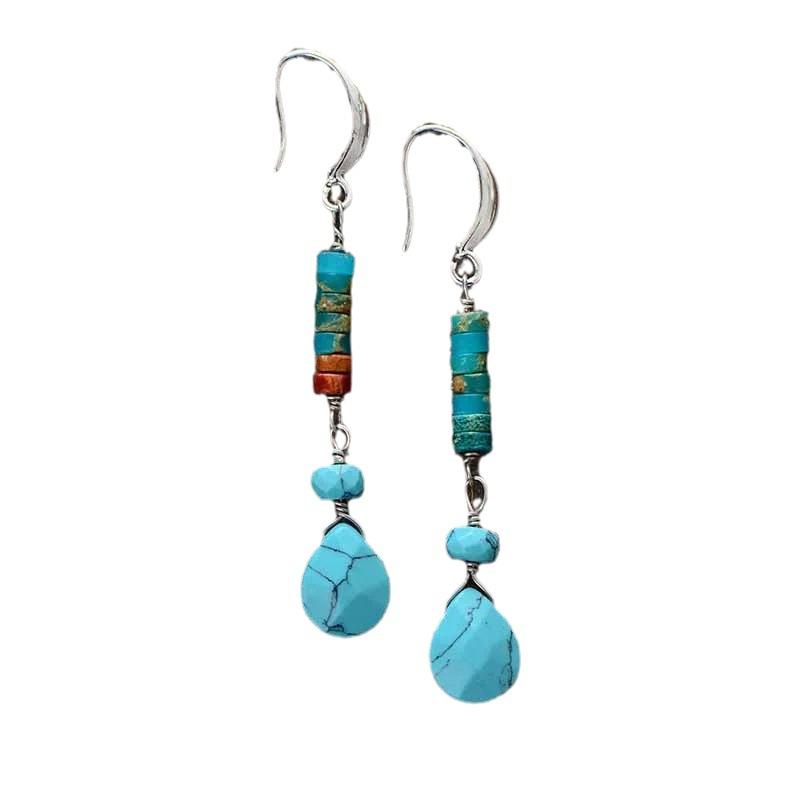 BLINGBAY Women's Earrings Turquoise Beaded Earrings Colorful Simple Ethnic Earrings Modern Jewelry Gifts