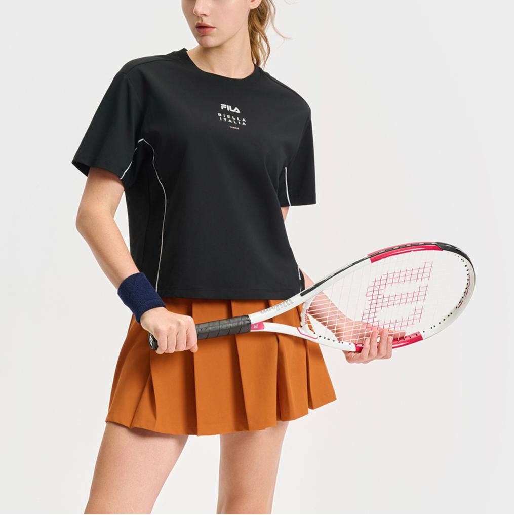 New FILA Athletics T Shirt Women's Pitch Black A11W523107F-BK