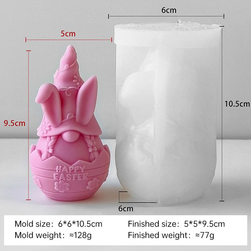 

3D Easter Dwarf Silicone Molds DIY Aroma Candle Plaster Resin Crafts Mold Happy Easter Decoration Candle Making