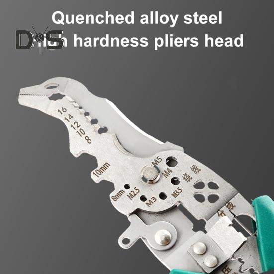 Multifunktions-Abisolierzange, robuste Abisolierzange aus Legierung, Crimper-Cutter, ergonomischer Griff, tragbare Kabelschneidezange für Elektriker