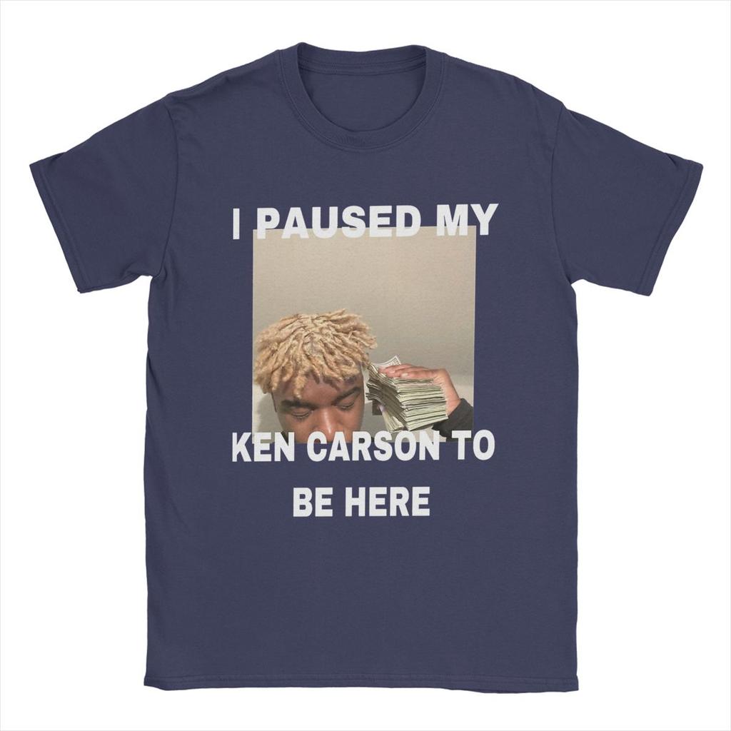 Novelty I Paused My Ken Carson To Be Here T-Shirts Men Crew Neck Cotton T Shirts Short Sleeve Tee Shirt Gift Idea Tops