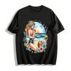 Strand Mutter-Kind-Zeit Druck Zarte Mama Urlaubsstil Oberteil Reines Baumwoll-T-Shirt