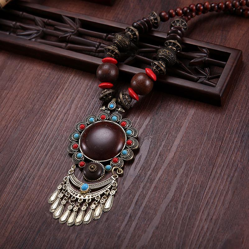 Lan Die Yunnan Tibetan Ethnic Necklace Sweater Chain Pendant Ornament Jewelry.