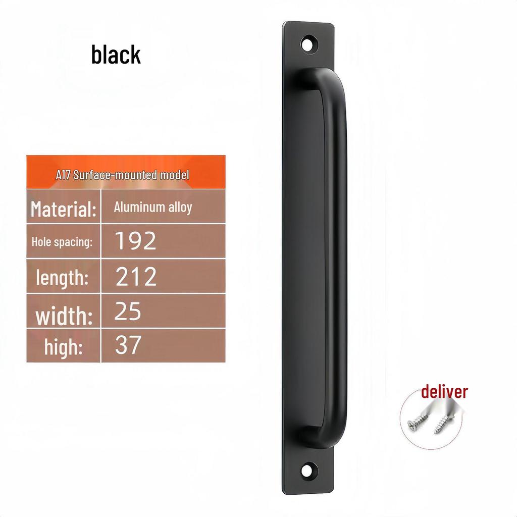 Aluminum Alloy No-Drill Handle for Wooden and Sliding Doors and Windows
