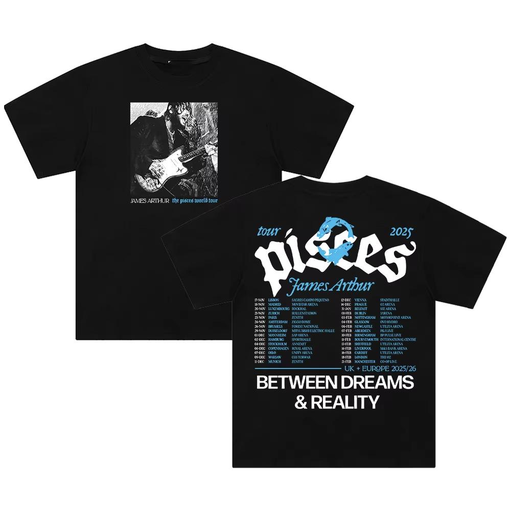 James Arthur The Pisces World Tour 2026 Tshirt Crewneck Short Sleeve Cotton Tee Women Men Streetwear Springsummer new Tops
