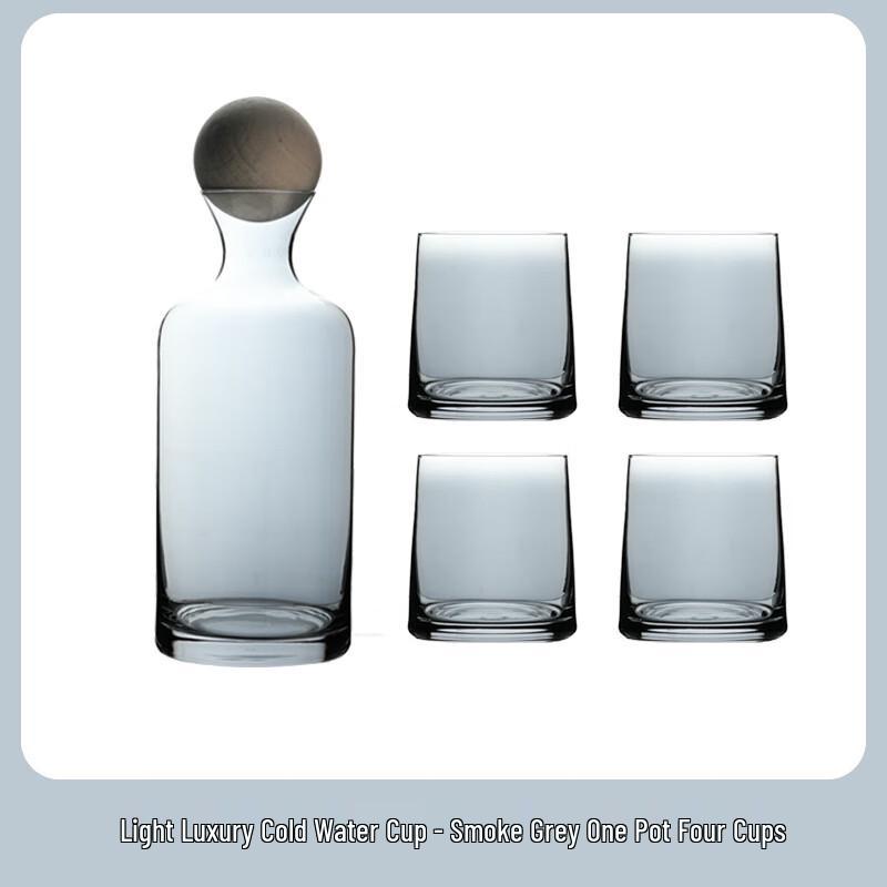 Nordic Crystal Glass Pitcher & Cup Set