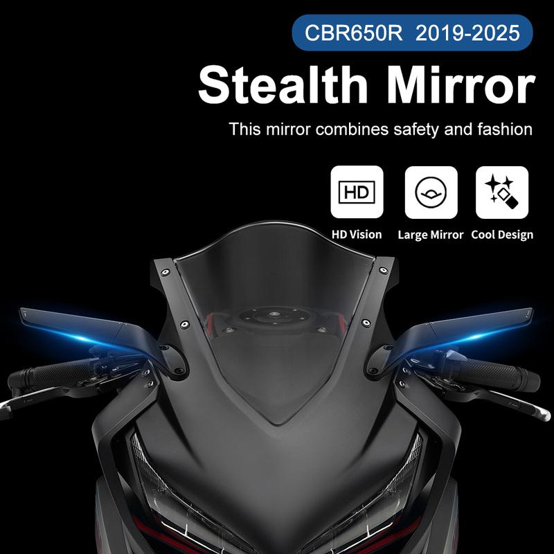 2024 CBR650R Rearview Mirror Motorcycle Invisible Rearview Mirror For Honda CBR 650R CBR650R 2019-2024 Aluminum Winglet Mirror