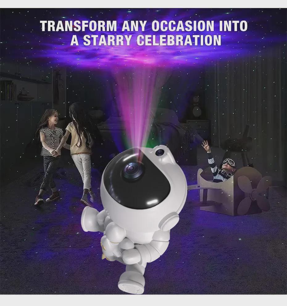 Galaxy Shuttle Astronaut Starry Night Light LED Lamp with Laser Projection