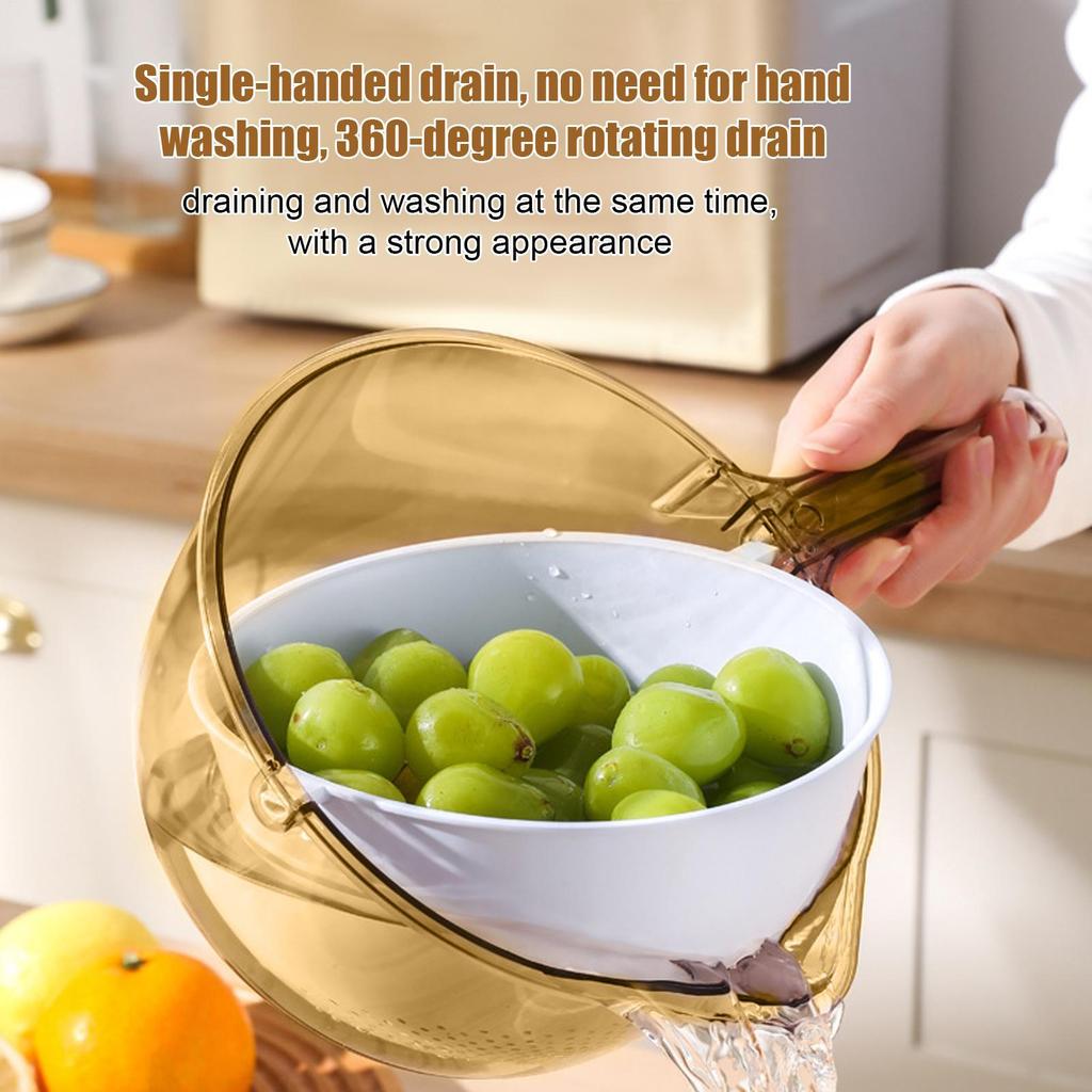 Fruit Cleaner Bowl Kitchen Colanders Colander With Spout And Handle For Vegetable Cleaning Rice Washing Kitchen Daily Meal